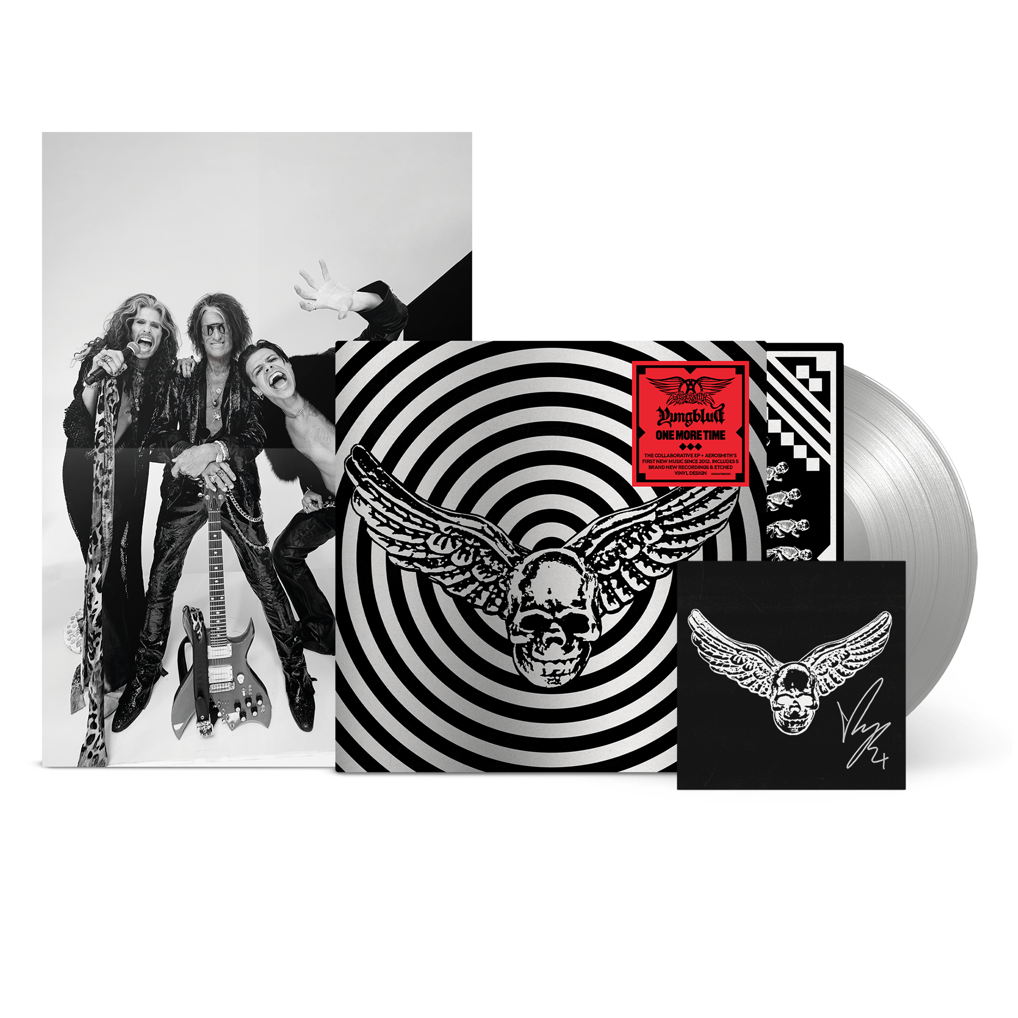 Aerosmith & YUNGBLUD - One More Time - Vinyle Argenté (YUNGBLUD Store Exclusive) + Carte Dédicacée