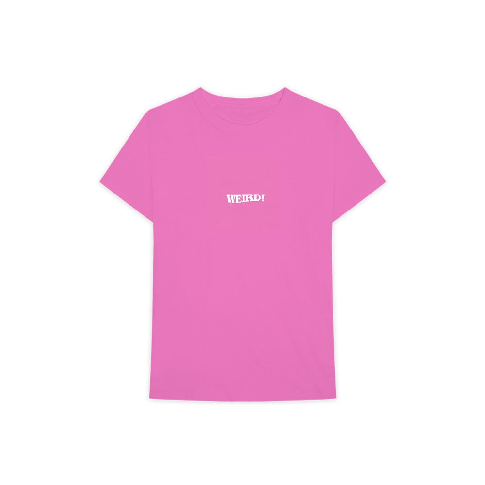 WEIRD! PINK TEXT T-SHIRT